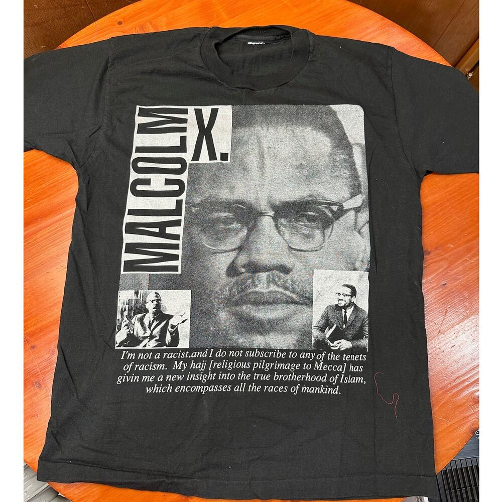 Vintage 1990s Malcom X T- Shirt - Sz -L